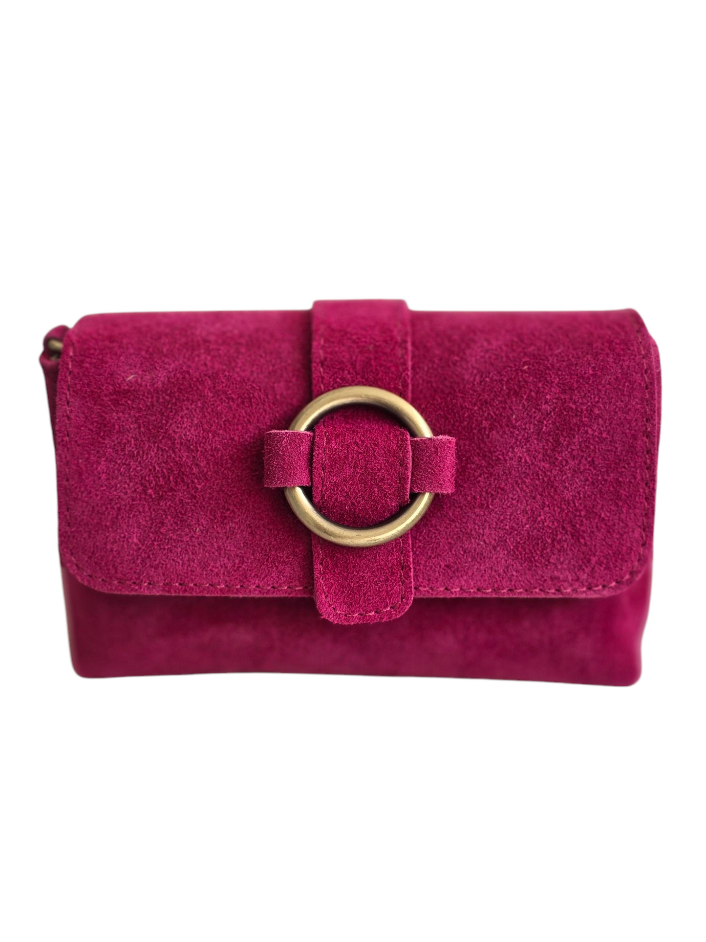 Rosa Wildleder-Umhängetasche