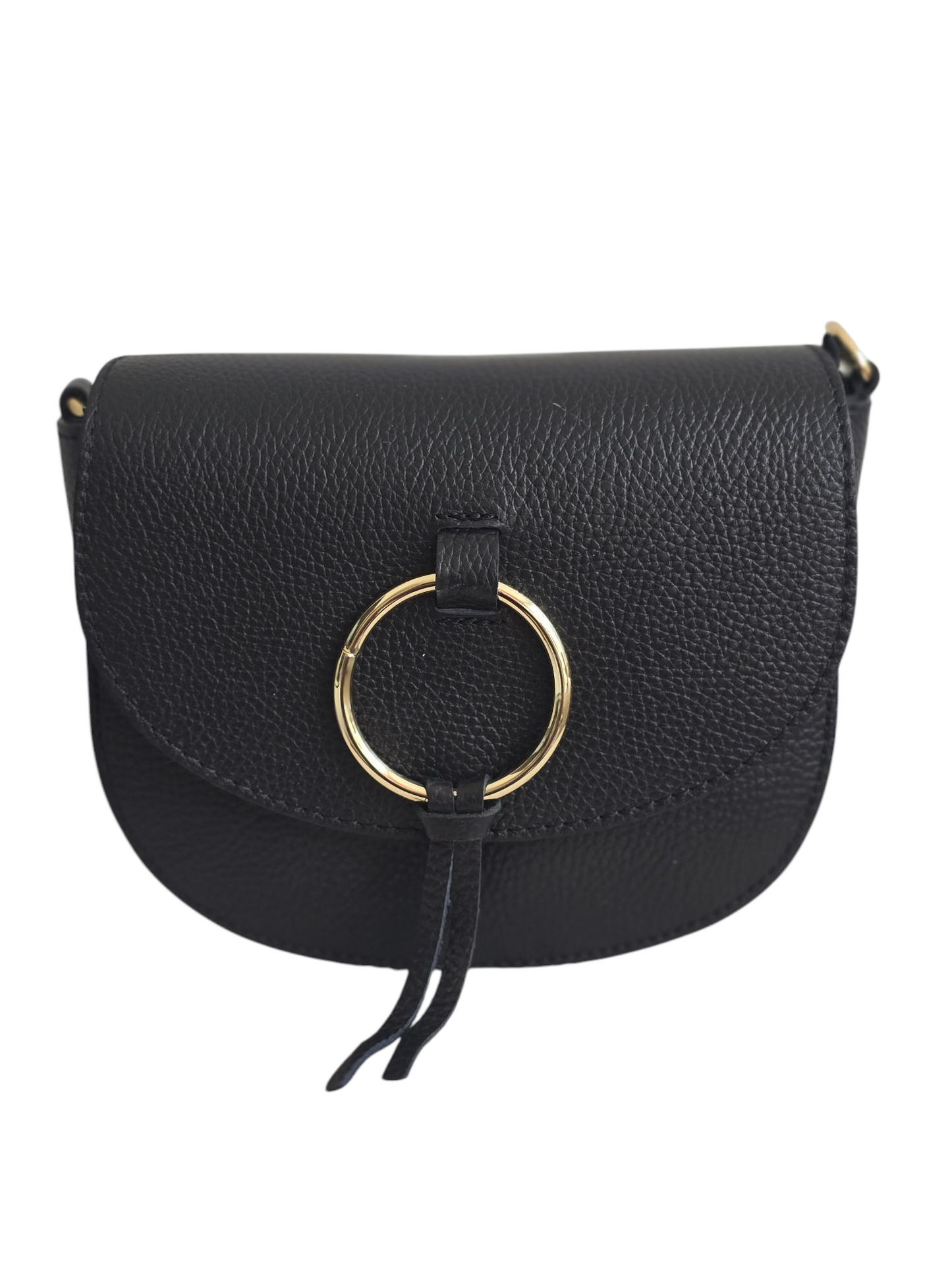 schwarze Ledertasche