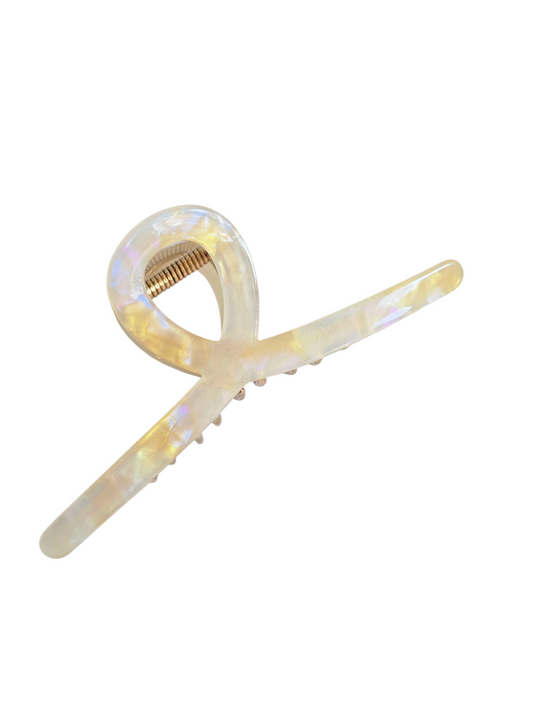 Haarspange Perlmutt gold