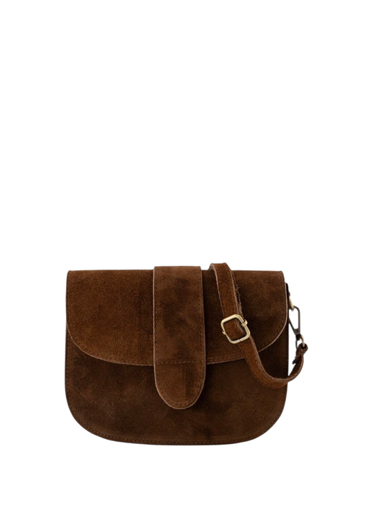 Donkerbruine Suède Crossbodytas – Tijdloos & Natuurlijke Look