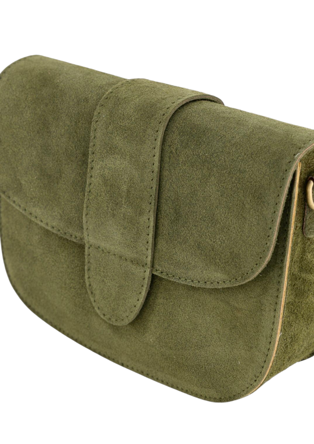 Olijfgroene Suède Crossbodytas – Minimalistisch & Elegant Design
