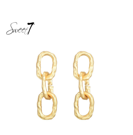 Statement Elegantie – Sweet7 Oorbellen met Gouden Schakels