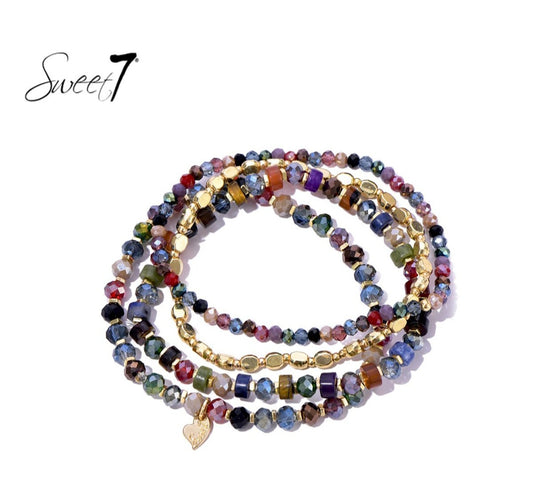 Sweet7 Multicolor Armbandenset – Mix, Match & Sparkle!