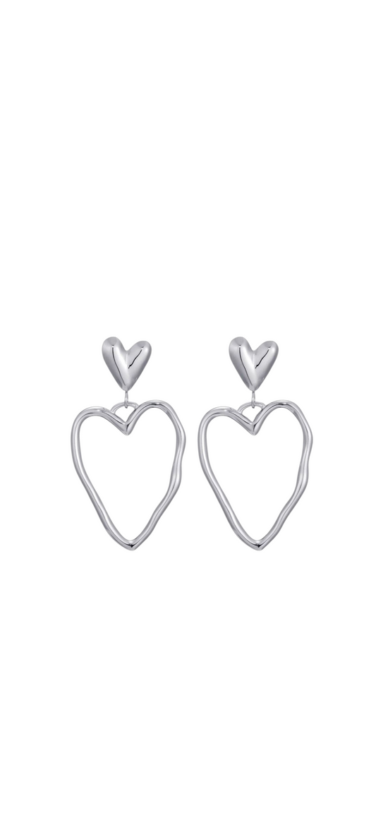 Sweet 7 – Silver Heart Earrings