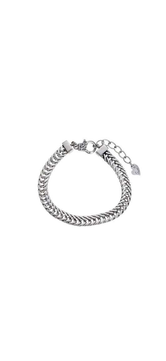 Sweet 7 – Zilverkleurige Gevlochten Armband Elegant Weave