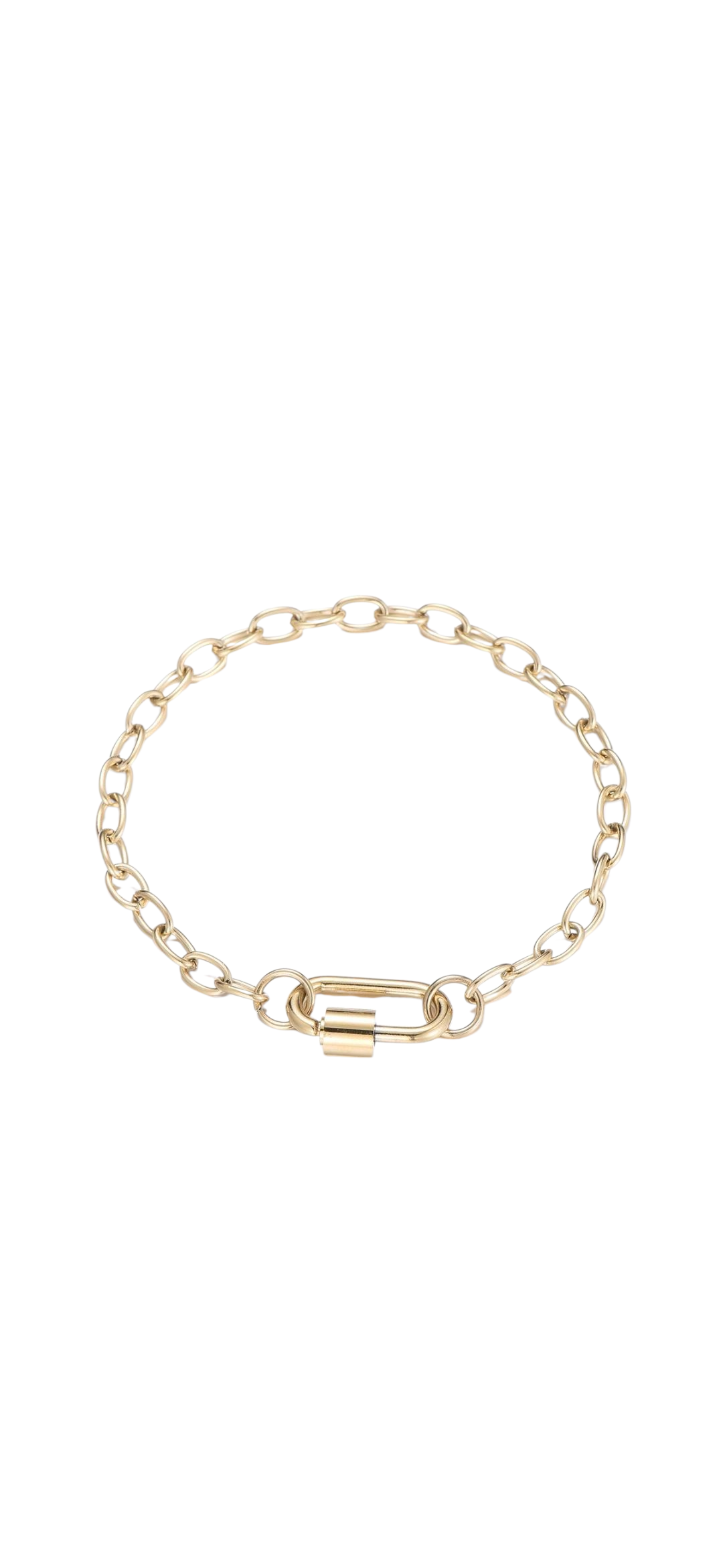Sweet 7 – Goudkleurige Schakelarmband met Karabijnslot