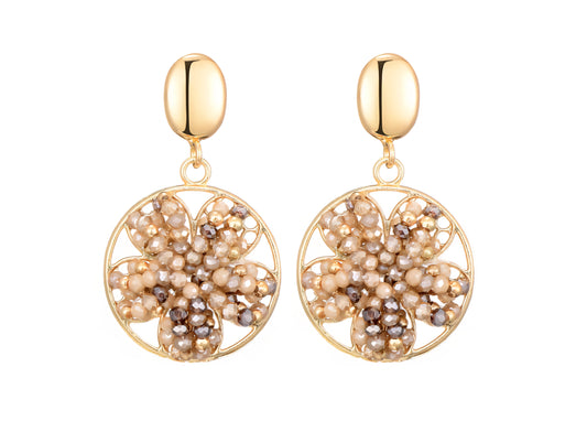 Sweet 7 – Luxe Oorbellen met Bloemdesign en Goudkleurige Accenten