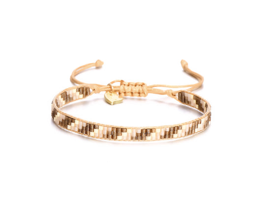 Sweet 7 – Minimalistische Armband in Beige- en Goudtinten