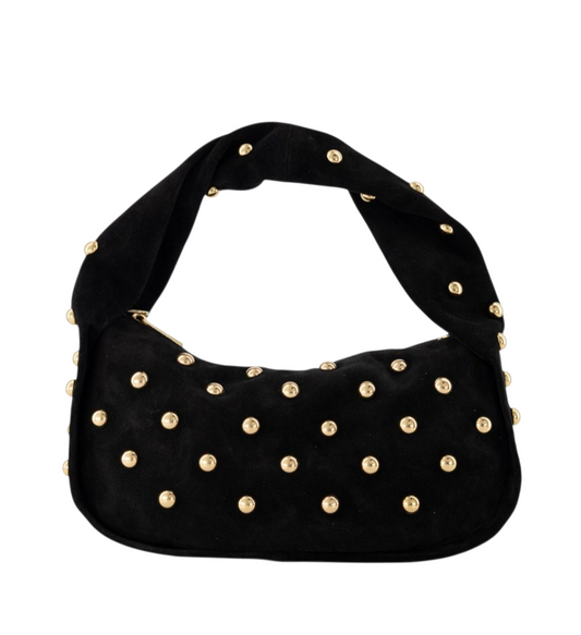 Suède Tas met Gouden Studs – Tijdloze Statement Bag