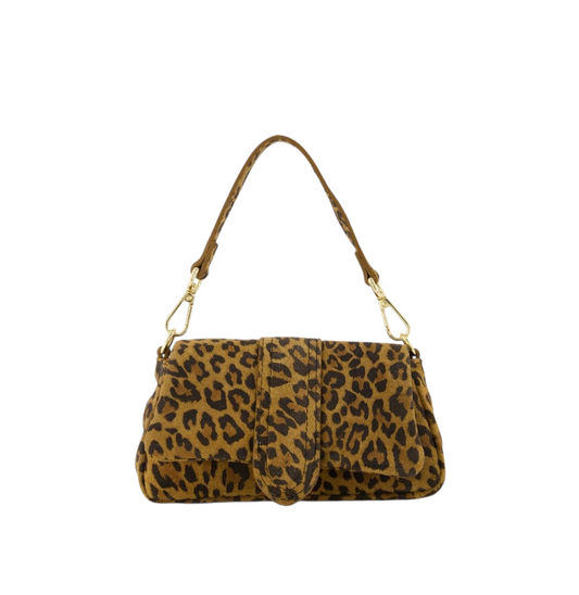 Suède Schoudertas met Panterprint – Trendy & Stijlvol