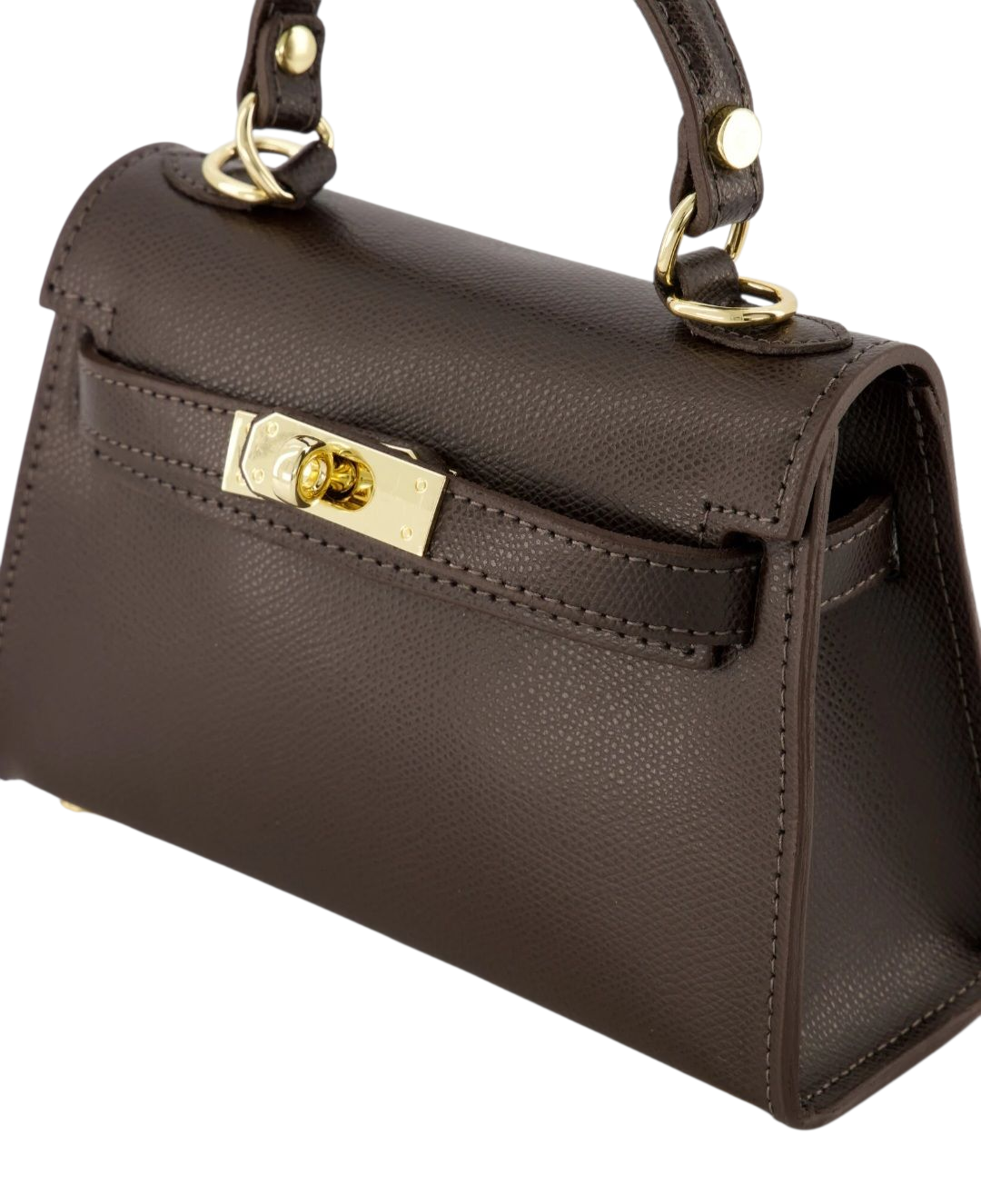 Leren Handtas met Goudkleurig Slot – Tijdloze Elegantie