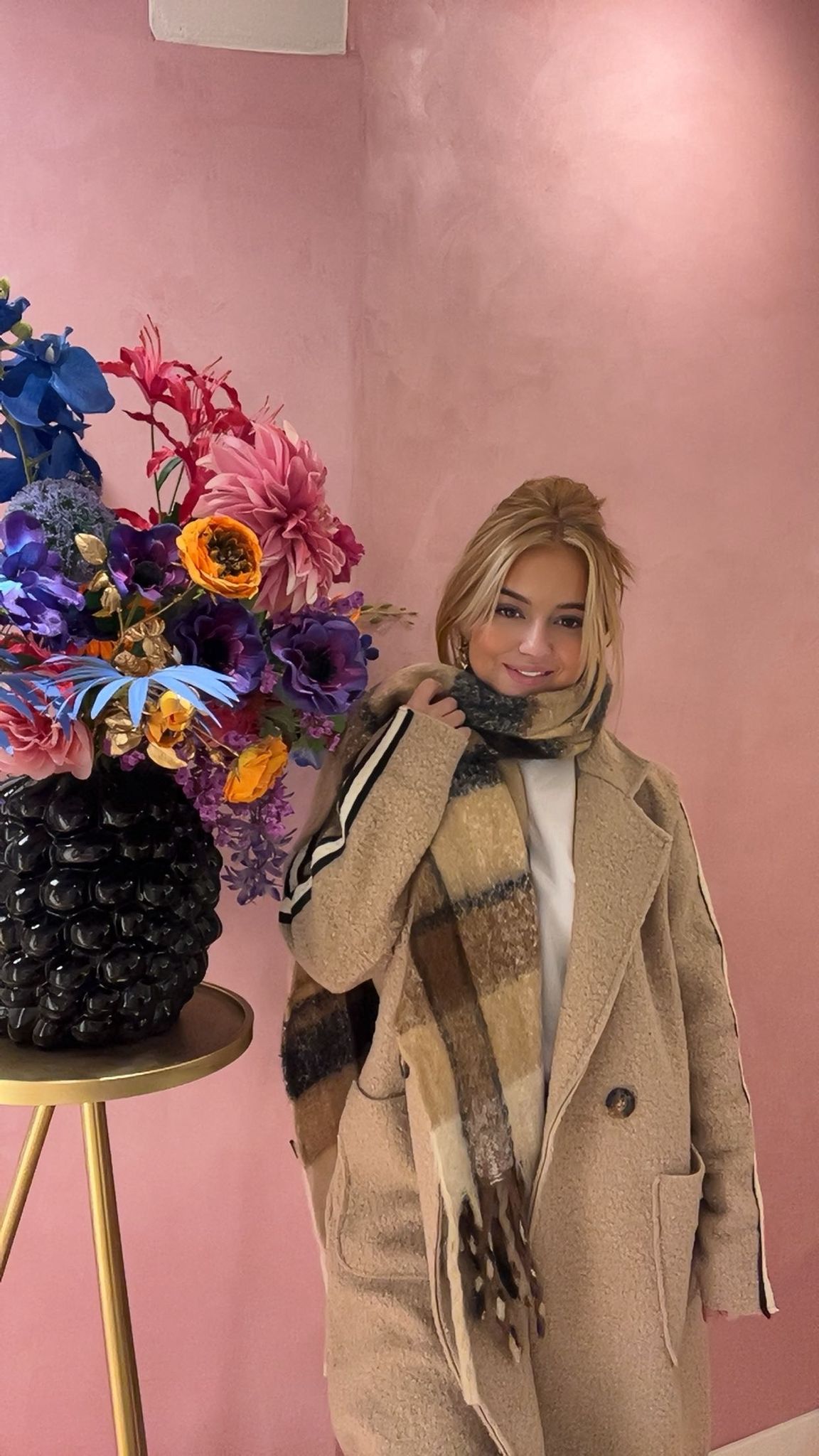 Teddy Chic – Warme Lange Jas in Beige