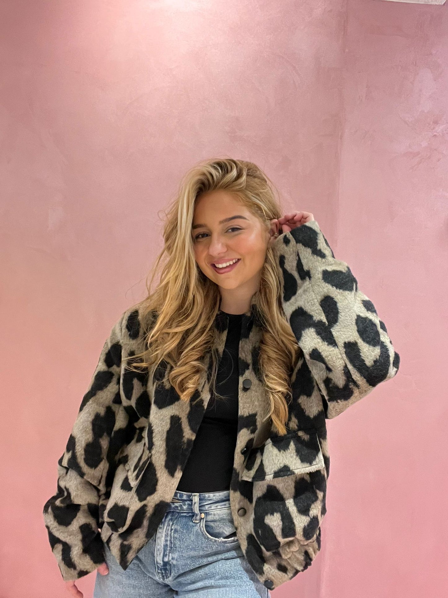 Statement Jack met Luipaardprint – Beige/Zwart