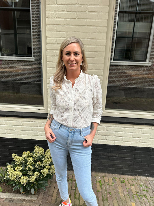 Bluse Spitze ecru