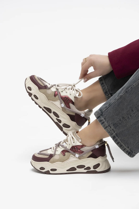 SATURNUS metallic - Sneakers | Bordeaux / Off White