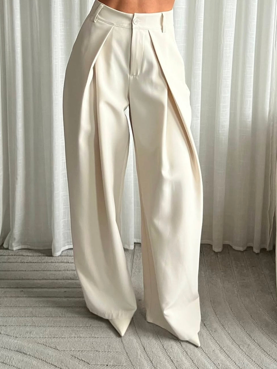 High Waist Wide Leg Pantalon
