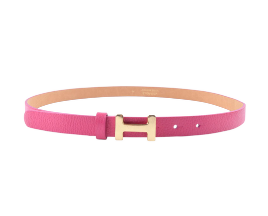 Pink leather belt