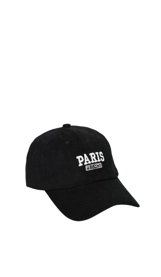 Schwarze gerippte Stoffkappe