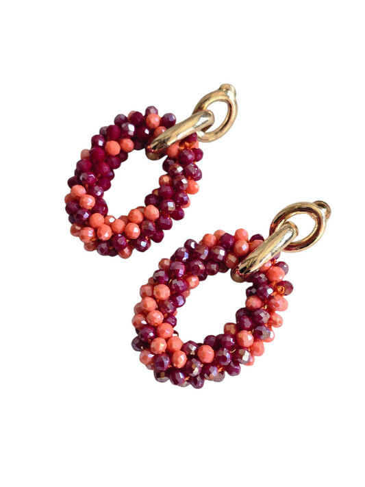 Statement oorbellen rood/oranje