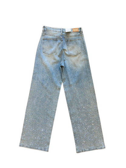 Wide leg glitter jeans