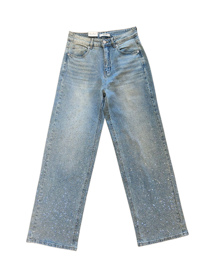 Wide leg glitter jeans