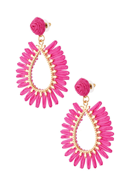 Oorbellen ruffle roze.