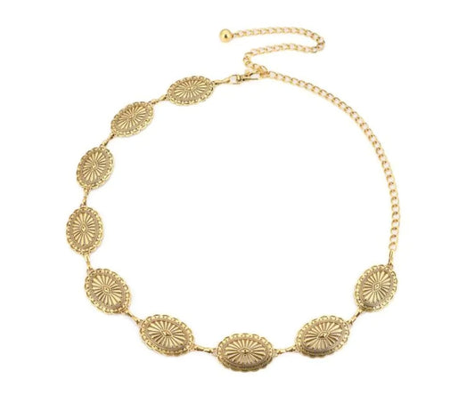 Gold-colored Belt – One Size | Elegant Boho Accessory
