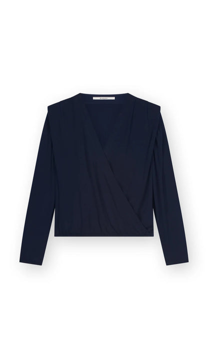 Flowy Cross Over Top With Shoulder Pads