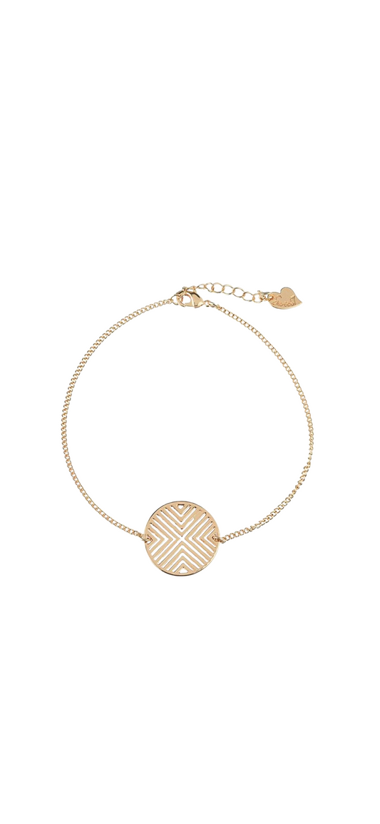 Sweet 7 – Goudkleurige Armband met Geometrisch Medaillon