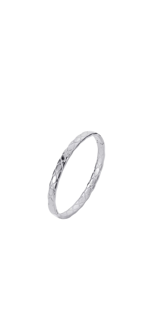 Sweet 7 – Zilverkleurige Bangle met Ruitpatroon