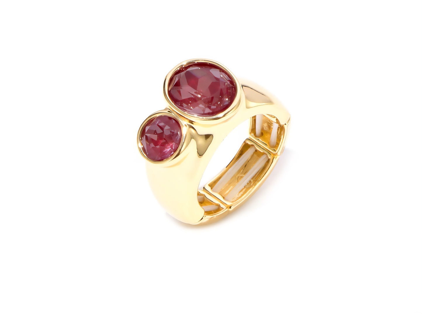 Sweet 7 – Elegante Ring met Dubbele Rode Steen