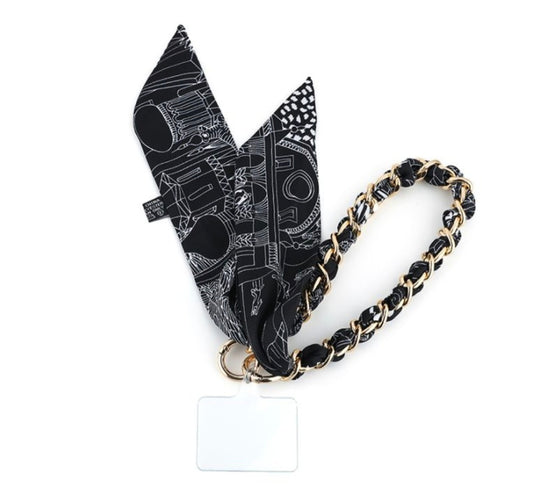 Telefoonkoord – Black Gold Elegance