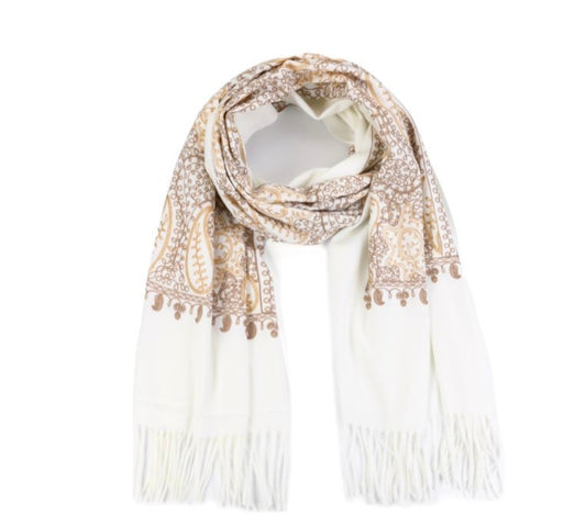 Sjaal – Elegant Golden Paisley