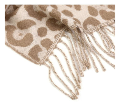 Sjaal – Beige Leopard Elegance