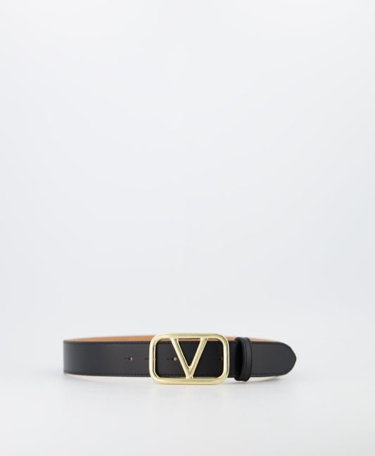 Leren riem met goudkleurige V-gesp – tijdloos & elegant