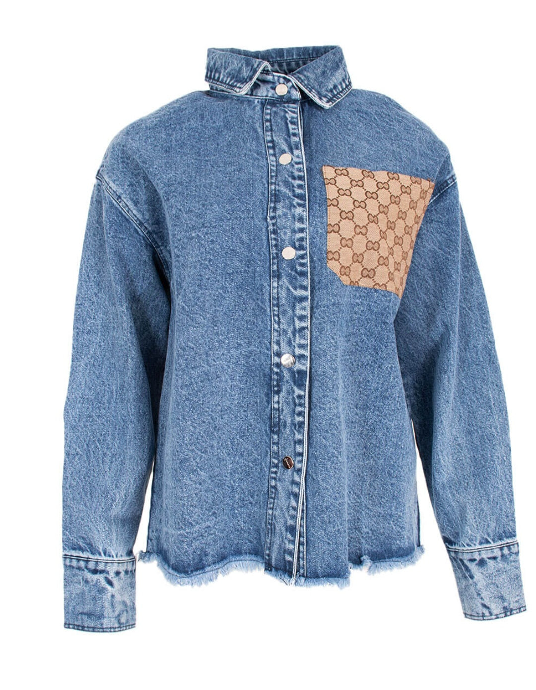 Statement Denim Blouse – Bold & Trendy