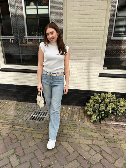 Wide leg glitter jeans
