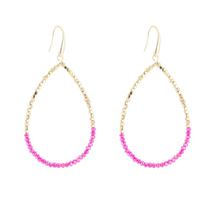 Elegante druppeloorbellen met fuchsia kralen – stijlvol statement