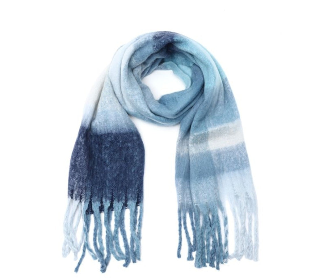Zachte XL Sjaal met Strepen – Blauw