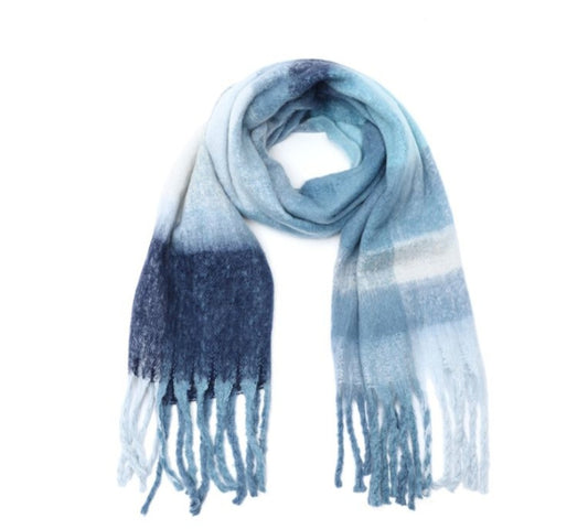 Zachte XL Sjaal met Strepen – Blauw
