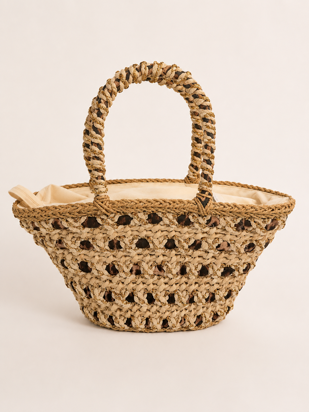 Luxe Strandtas Leopard & Gold
