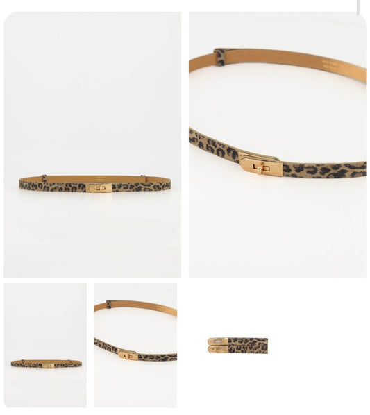 Smalle Damesriem met Luipaardprint & Goudkleurige Sluiting