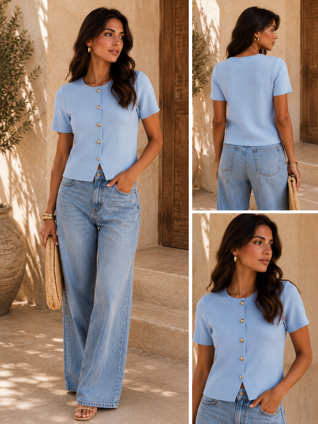 Luxe Top met Gouden Knopen
