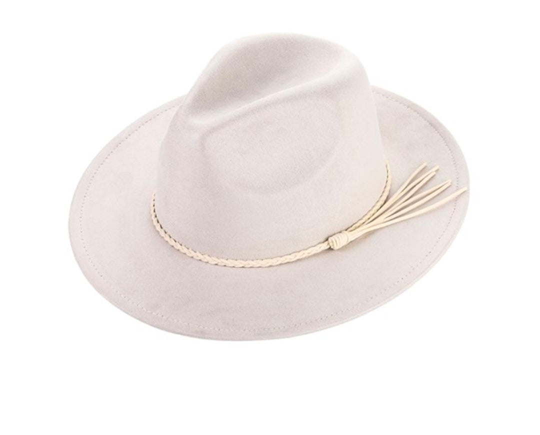 Suède Look Fedora Hoed – Beige
