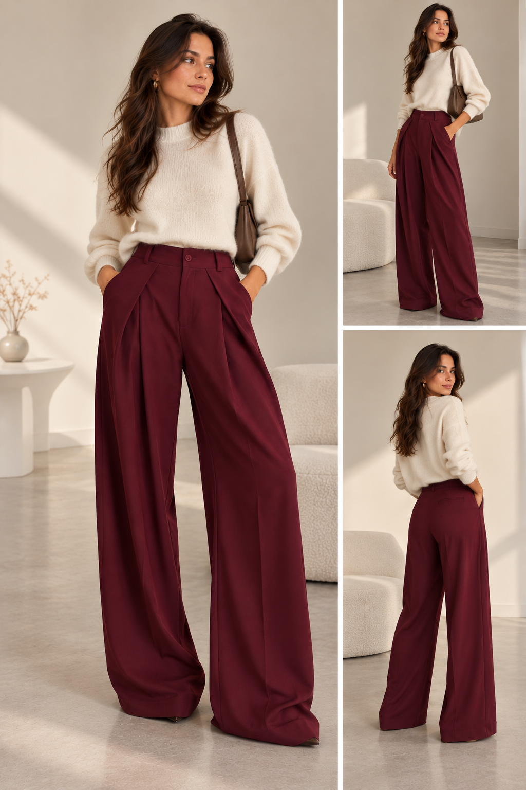 BORDEAUX WIDE LEG PANT LONG FIT