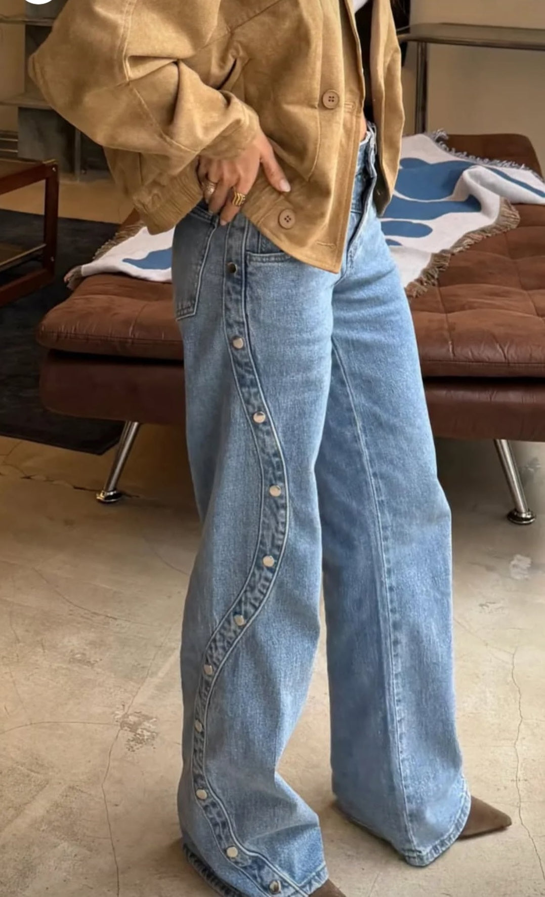 Wave Wide Leg Jeans – Light Blue