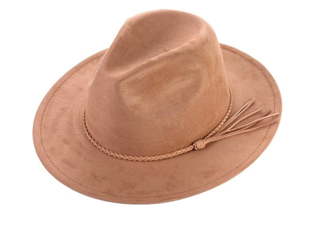 Suède Look Fedora Hoed – Camel