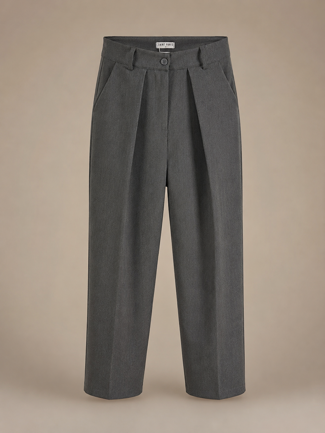 Grijze Wide Leg Pantalon – Long Fit