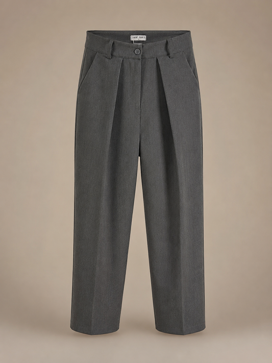Grijze Wide Leg Pantalon – Long Fit